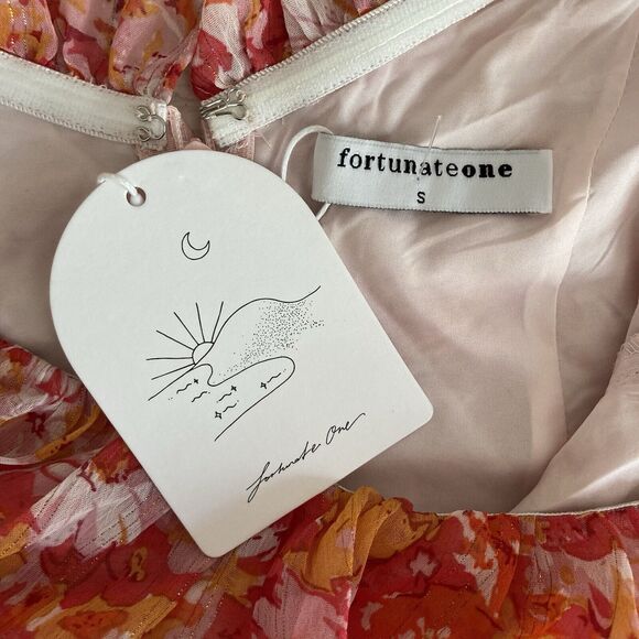 Fortunate One Womens Floral Print Ruched Off Shoulder Dress Pink Size Small - Picture 12 of 12